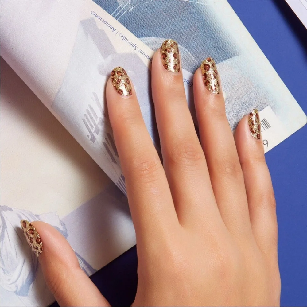*Retired* Color Street: Safari Chic | Leopard Print Glitter Gold Brown Animal